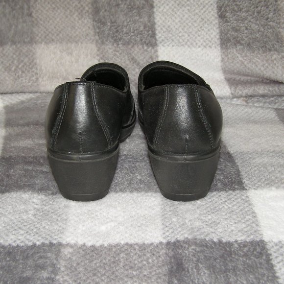 Flexus size 7.5 Euro 38 Black Leather Wedge shoes - Picture 5 of 13